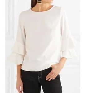 J. CREW Lana Tiered Ruffle Bell Sleeve Blouse Large